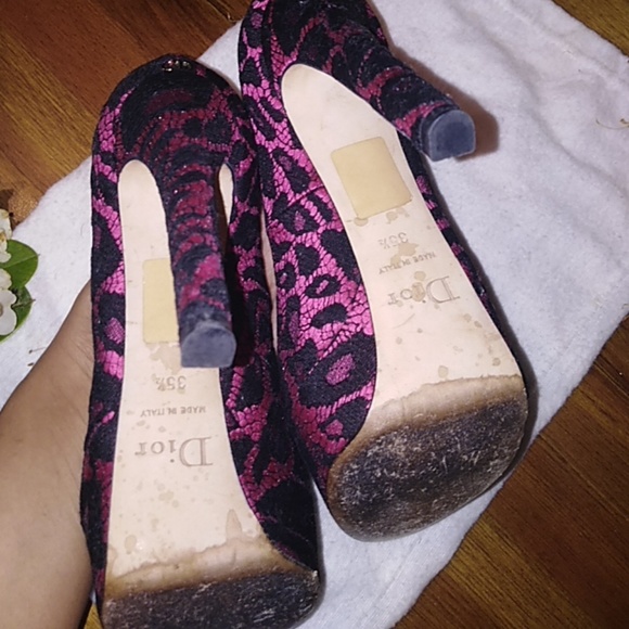 Christian Dior Stiletto Satin Lace Heels 35 1/2 - Picture 6 of 7